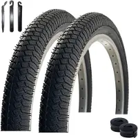 Maxxi4you 2 pneus de vélo VEE Rubber V186 20" noir 50-406 (20 x 1,95) + 2 chambres à air AV adaptées, démonte-pneus inclus