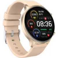 Ele eleoption Smart Watch étanche 1,28 pouces plein écran tactile télécommande musique cardiofréquencemètre rappel d'appel or