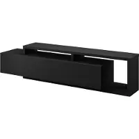 Meublorama Meuble TV 220cm collection BERGAME. Coloris noir super mat.