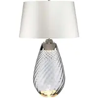 Elstead Lighting Lampe de table avec abat-jour Lena blanc fumé, 2xE27x60W, verre, dimensions : 74x46x24,7 cm, IP20, Elstead