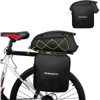 Ele eleoption 20 poucesVertSacoche de vélo Sacoche de rangement pour vélo Sacoche de selle multifonctionnelle arrière pour vélo avec deux sacoches latérales Sacoche de bagage extensible pour le cyclisme