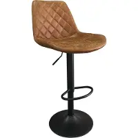 Meublorama Tabouret de bar style vintage coloris cognac. Collection HOLLA.