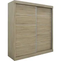 Meublorama Armoire MILS – 2 portes coulissantes – Chêne Sonoma – Style scandinave