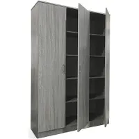 Meublorama Armoire REY – 3 portes – 120×180 cm – Chêne gris – Style scandinave