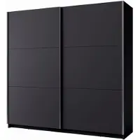 Meublorama Armoire, garde robe 200 cm 2 portes coulissantes - gris graphite - Collection ARSALA