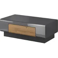Meublorama Table basse OHIO – Gris et chêne – 110x60 cm – Style contemporain