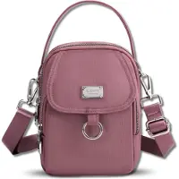 Edibazzar Mini sac à main pour femmes avec étui pour téléphone, rose, synthétique imperméable, 20x15x8 cm