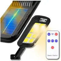 Krumad Lampe solaire LED extérieure 240 COB avec détecteur de mouvement & capteur crépusculaire, 3 modes, IP65 étanche, angle de rayonnement de 120°, télécommande incluse