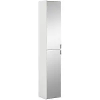 Meublorama Armoire de rangement BODITE – 2 portes avec miroirs – Blanc laqué – Élégance et fonctionnalité
