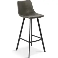 Meublorama Chaise de comptoir OZON –Polyuréthanegris – Design contemporain H98 cm