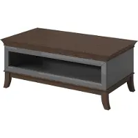 Meublorama Table basse chic rectangulaire collection PALACE Coloris gris et chêne foncé