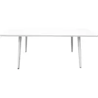Meublorama Table à manger RENNES – Rectangulaire – Plateau blanc et pieds métal – Design moderne