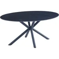 CasaDolce Table de salle à manger MENTA, 160x90x76 cm, plateau de table en céramique, motif marbre noir, structure en métal, charge max. 50 kg