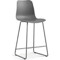 Meublorama Chaise de comptoir MARIO – PP gris – Design moderne H100,5 cm