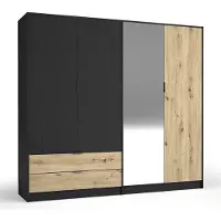 Meublorama Armoire MELODY - design moderne avec miroir et multiples espaces de rangement