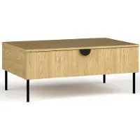 Meublorama Table Basse - Couleur Chêne - Collection MONDO