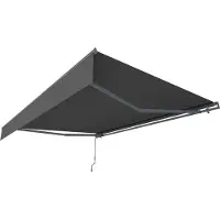 Concept-Usine Store Banne Manuel 3,95 X 2,5 M En Aluminium Avec Toile Gris Adro