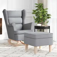 Prolenta Maison Exclusive - Fauteuil à bascule avec repose-pieds, tissu gris clair