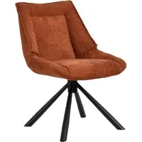 Duhome Chaise de salle à manger Chaise de cuisine ergonomique pivotant à 180° Chaise en tissu chenille et structure métallique Chaise lounge avec fonction de rappel, orange