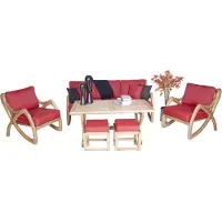 AEA Outdoor Komplett Gartenmöbel Robuster Sofagarnitur 3+1+1 Sitzer Esstisch