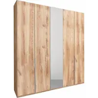 Wimex Armoire à portes battantes New York avec miroir, 270 x 58 x 236 cm, chêne blanc