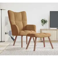 Prolenta Maison Exclusive - Fauteuil de détente avec repose-pieds, velours marron