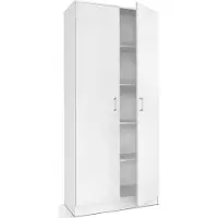 Meublorama Armoire REY – 2 portes – 80×180 cm – Blanc – Moderne
