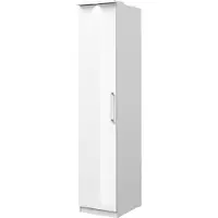 Meublorama Armoire 1 porte pour dressing collection MODULO coloris blanc avec LED incluses.