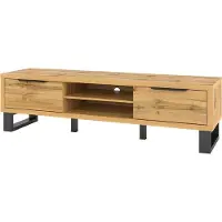 Meublorama Meuble TV XL 180cm collection MILO. Coloris chêne. Style design.