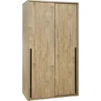 Meublorama Armoire 2 portes coulissantes MEGEVE – Chêne doré – Style scandinave robuste