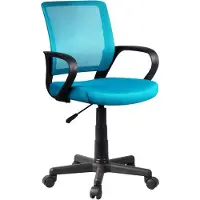 CasaDolce Casa Dolce chaise de bureau OZZ, pour enfants, 53x56,5x81-93 cm, tissu et filet, réglable en hauteur, turquize, avec accoudoirs