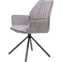 CasaDolce Chaise de salle à manger JANSON, lot de 2, 58x63x90 cm, gris clair, rembourrée, pieds en métal