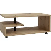 CasaDolce Casa Dolce Table basse BIANCA, chêne, 105x60x45,5 cm, Meuble de salon, Sur roulettes, charge admissible 40 kg
