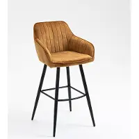 CasaDolce Tabouret de bar BODIENO, lot de 2, Curry, structure métallique, revêtement par poudre, 54x55x102 cm