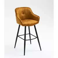 CasaDolce Tabouret de bar SHERLOCKBAR C, lot de 2, Curry, structure métallique, revêtement par poudre, 52,5x51x102 cm