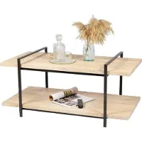 Meublorama Table basse collection DARYL – Style industriel, coloris chêne et noir