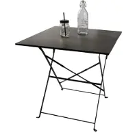 Meublorama Table de jardin carrée pliable – 70x70x70 cm – Métal gris – Pratique et résistante