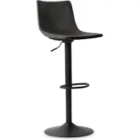 Meublorama Tabouret de bar style vintage coloris noir. Collection SOUL