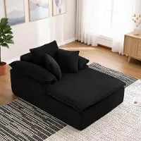 Ele eleoption (Noir) Fauteuil lounge sans cadre, canapé de relaxation bas avec hauteur d'assise de 46 cm, larges accoudoirs, pas de montage nécessaire