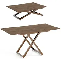 Dekori.Interiors Table basse ARIA avec plateau relevable et fonction extensible 120x75/160cm – Table basse réglable en hauteur – Table de salon style loft - Truffle Davos/Marron