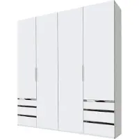 Wimex Armoire Level Armoire à portes battantes avec tiroirs Finition au choix blanc