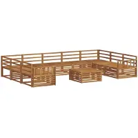 vidaXL Ensemble de canapés d'extérieur 10 pièces en bois massif d'acacia naturel