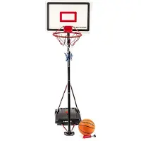 Dunlop Set de basket-ball 3 pièces de Panier de basket-ball avec support, à remplir d'eau ou de sable, ballon de basket et pompe à air Hauteur de jeu 165 - jusqu'à 205 cm