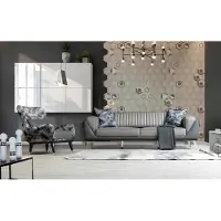 AEA Canapé Garniture 3+1 places Salon Garniture Canapé Fauteuil Canapé Nouveau Gris