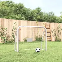 Prolenta Maison Exclusive - But de football avec filet, blanc, 125 x 96 x 60 cm, acier et polyester