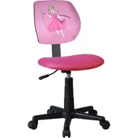 CasaDolce Casa Dolce Chaise de bureau pour enfants ZAMBINA, Rose, 38x45x77-89 cm, pivotante et réglable en hauteur, tissu