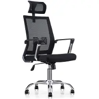 CasaDolce Chaise de bureau KANATA, réglable en hauteur, pivotante, noir, 65x71x117/127 cm