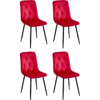 CasaDolce Chaise de salle à manger MELKO, lot de 4, rouge, 43x54x91 cm, rembourrée, coutures décoratives sur le dossier et l'assise, 120 kg. Capacité de charge