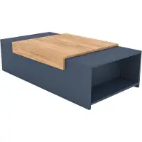 CasaDolce Casa Dolce GORIZIA 2 Table basse, Meuble de salon, 110x60x31 cm, Chêne + Gris foncé, deux étagères
