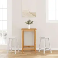 Prolenta Maison Exclusive - Lot de 2 tabourets de bar en bois massif d'hévéa, blanc